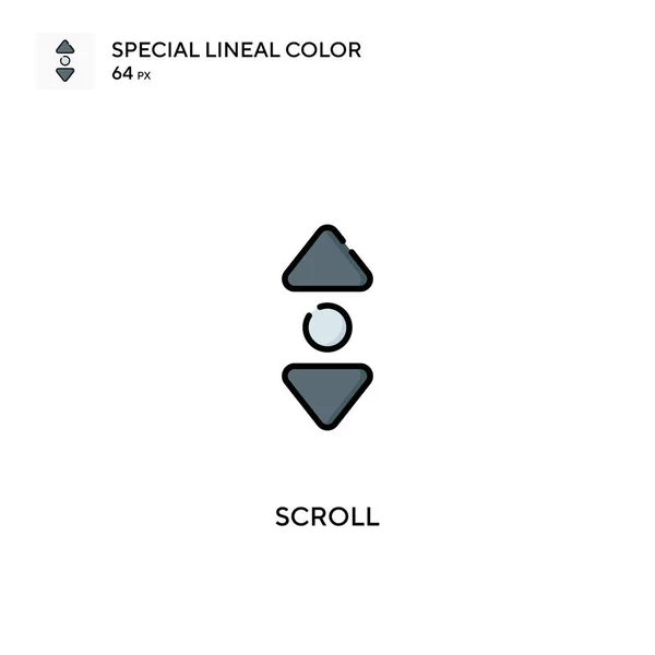 Scroll Icône Vectorielle Couleur Linéaire Spéciale Faites Défiler Les Icônes — Image vectorielle