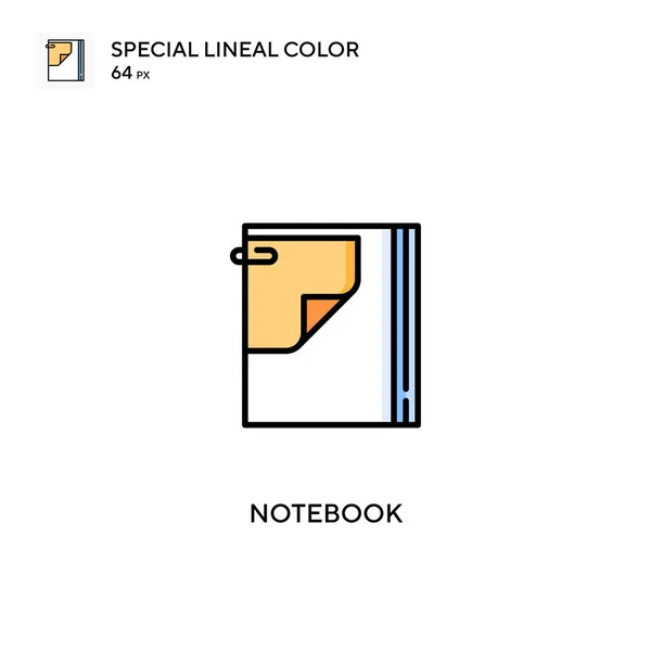 Notebook Speciale Lijnkleur Vector Icoon Notebook Iconen Voor Business Project — Stockvector