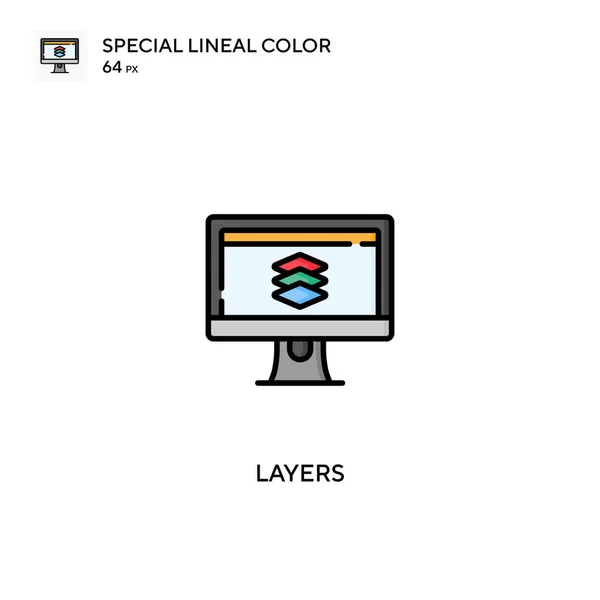 Ebenen Spezielles Lineares Farbvektorsymbol Ebenen Symbole Für Ihr Geschäftsprojekt — Stockvektor