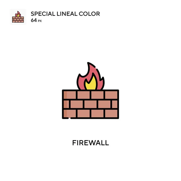 Firewall Speciale Lijnkleur Vector Icoon Firewall Iconen Voor Bedrijfsproject — Stockvector