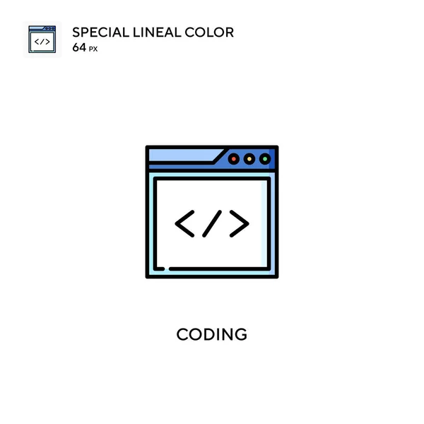 Coding Special Lineal Color Vector Icon Coding Icons Your Business — Stock Vector