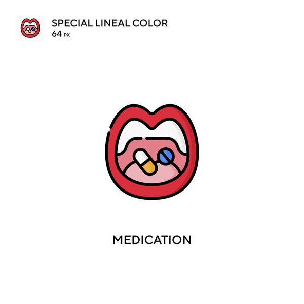 Medicamento Icono Especial Vector Color Lineal Iconos Medicamentos Para Proyecto — Vector de stock