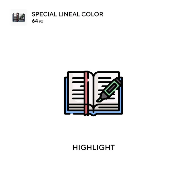 Highlight Special Lineal Color Vector Icon Highlight Icons Your Business — Stock Vector