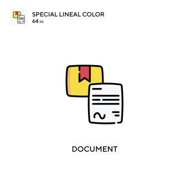 Belge Özel Doğrusal Renk Vektörü simgesi. İş projeniz için belge simgeleri