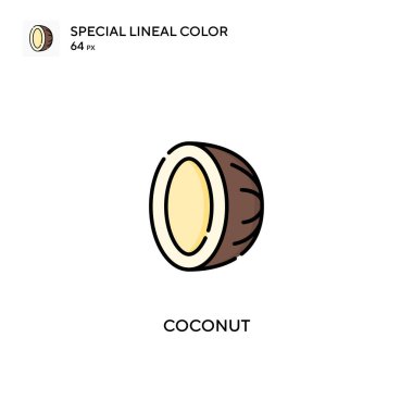 Hindistan cevizi özel doğrusal renk vektör simgesi. İş projeniz için hindistan cevizi simgeleri