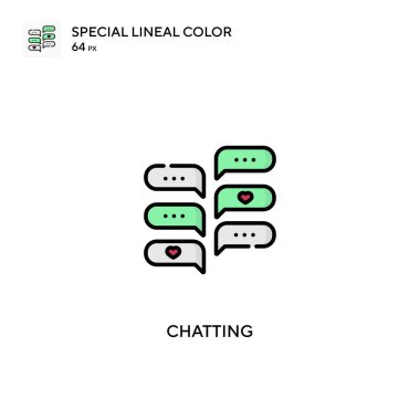 Özel doğrusal renk vektörü simgesi sohbet ediliyor. İş projeniz için sohbet simgeleri