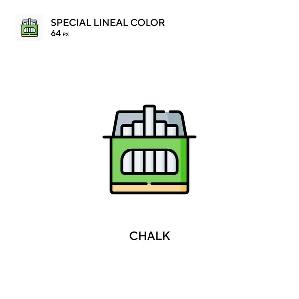 Chalk Special Linjal Färg Vektor Ikon Krita Ikoner För Ditt — Stock vektor