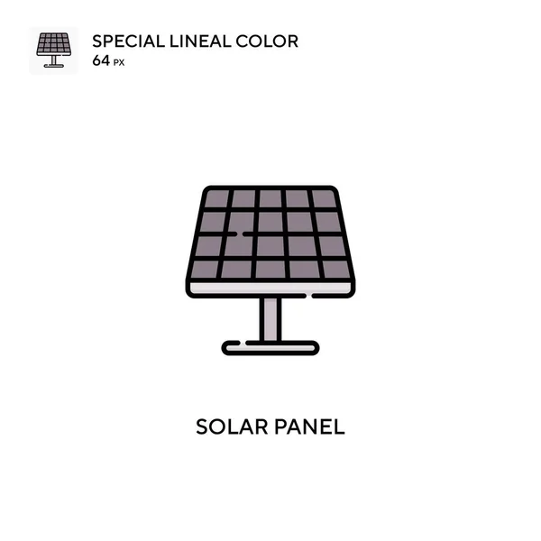 Zonnepaneel Speciale Lineaire Kleur Vector Icoon Zonnepaneel Iconen Voor Business — Stockvector