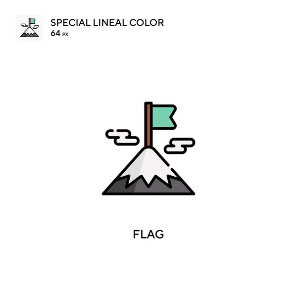 Flag Special Lineal Color Vector Icon Flag Icons Your Business — Stock Vector
