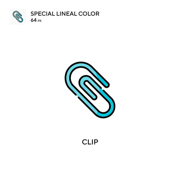 Clip Special Line Color Vector Icon Иконки Вашего Бизнес Проекта — стоковый вектор