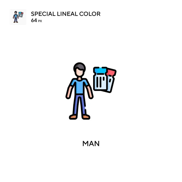 Man Special Lineal Χρώμα Διάνυσμα Εικονίδιο Εικονίδια Για Την Επιχείρησή — Διανυσματικό Αρχείο