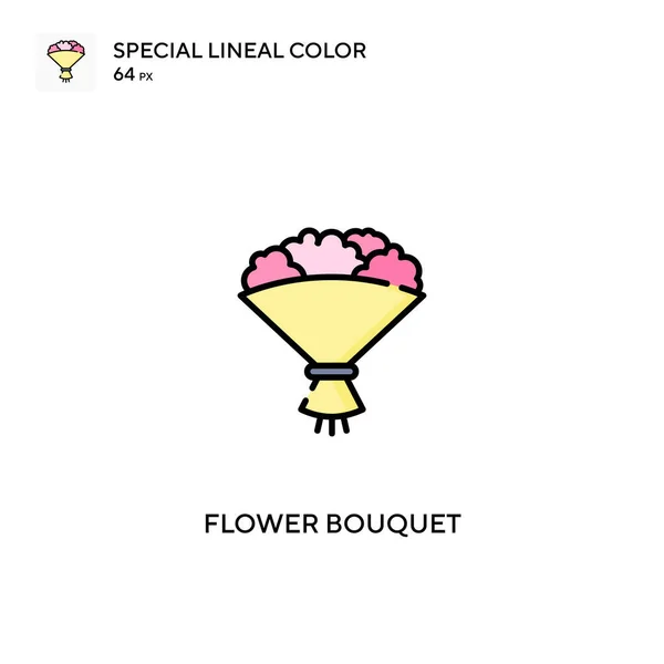 Bouquet Fleurs Icône Vectorielle Couleur Linéaire Spéciale Icônes Bouquet Fleurs — Image vectorielle