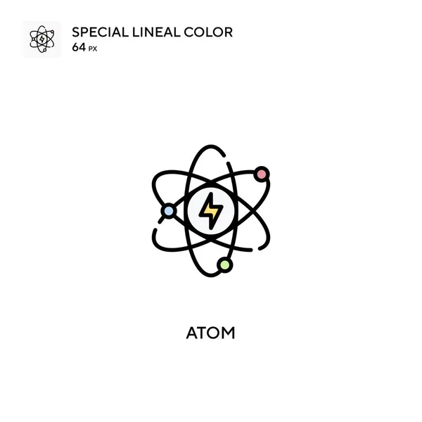 Ícone Vetorial Cor Linear Atom Special Ícones Átomo Para Seu — Vetor de Stock