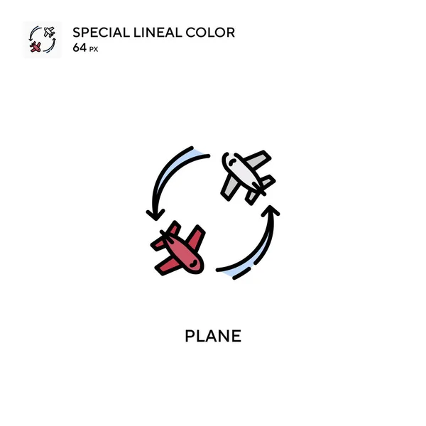 Plane Speciale Icona Vettoriale Colori Lineari Icone Dell Aereo Tuo — Vettoriale Stock