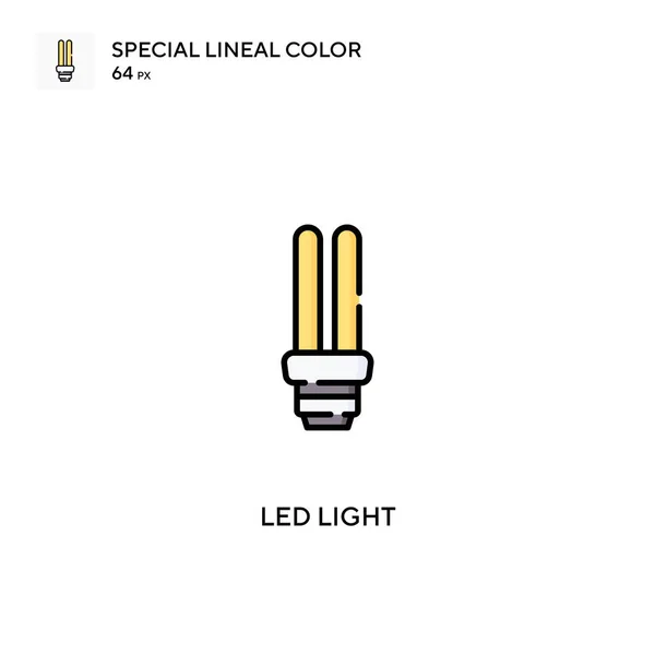 Luz Led Icono Especial Vector Color Lineal Iconos Luz Led — Vector de stock