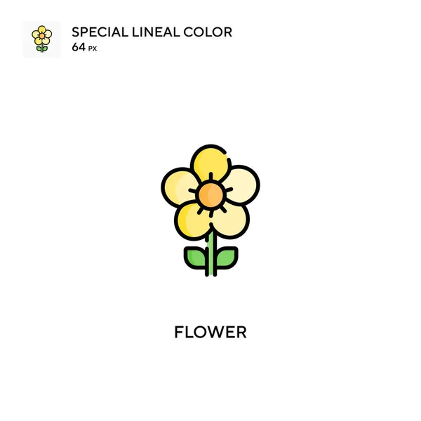 Flor Especial Icono Vector Color Lineal Iconos Flores Para Proyecto — Vector de stock