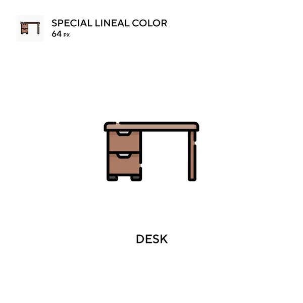 Desk Ícone Vetorial Cor Linear Especial Ícones Mesa Para Seu — Vetor de Stock