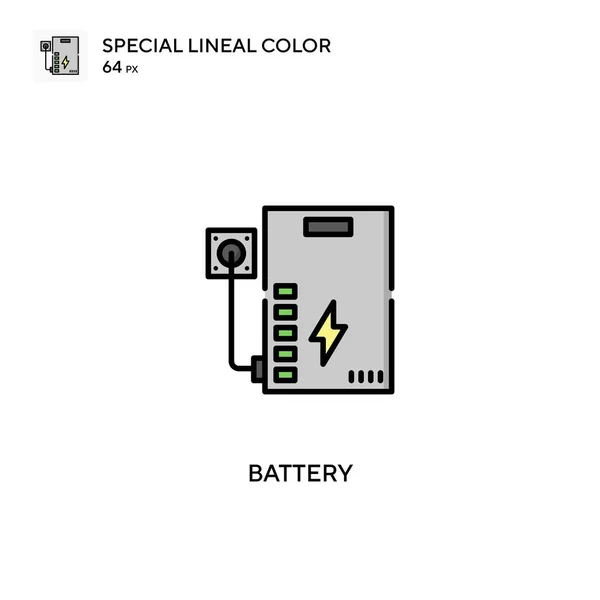 Акумулятор Спеціальний Лінійний Колір Вектор Значок Піктограми Батареї Вашого Бізнес — стоковий вектор