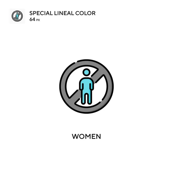 Women Special Lineal Color Vector Icon Ikony Žen Pro Váš — Stockový vektor