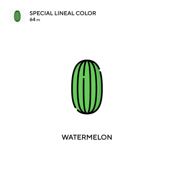 Wassermelone Spezielles Lineares Farbvektorsymbol Wassermelonen Symbole Für Ihr Geschäftsprojekt — Stockvektor