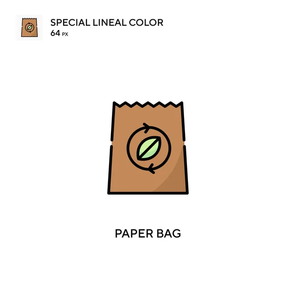 Paper Bag Special Lineal Color Vector Icon Paper Bag Icons — Stock Vector
