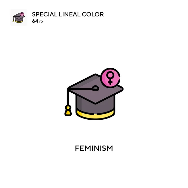 女性主义特殊线形彩色矢量图标 你的商业项目中的女权主义图标 — 图库矢量图片