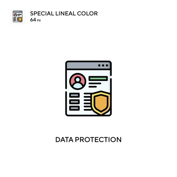Proteção Dados Ícone Vetorial Cor Linear Especial Ícones Proteção Dados — Vetor de Stock