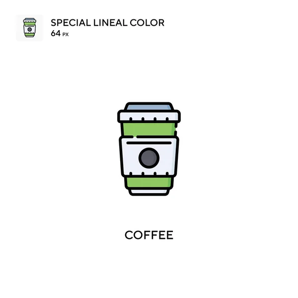 Café Icono Especial Vector Color Lineal Iconos Café Para Proyecto — Vector de stock