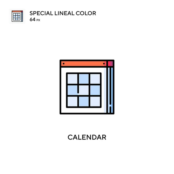 Calendario Speciale Icona Vettoriale Colore Lineare Icone Del Calendario Tuo — Vettoriale Stock