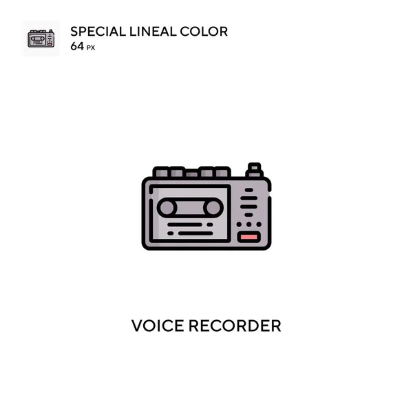 Ses Kaydedici Özel Doğrusal Renk Vektörü Simgesi Projeniz Için Ses — Stok Vektör