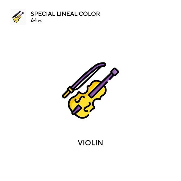 小提琴特殊线形彩色矢量图标 您的商业项目中的小提琴图标 — 图库矢量图片
