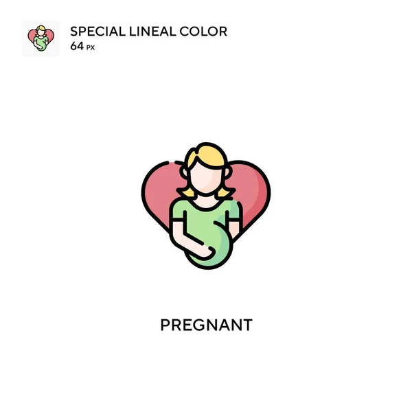 Ciąża Specjalna Ikona Wektora Koloru Linii Ikony Ciążowe Dla Twojego — Wektor stockowy