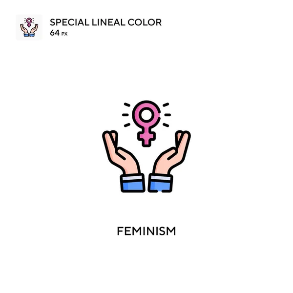 Femminismo Speciale Icona Vettoriale Colore Lineare Icone Del Femminismo Tuo — Vettoriale Stock