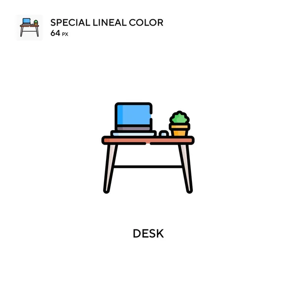 Desk Special Lineal Color Vector Icon Desk Icons Your Business — Stock Vector