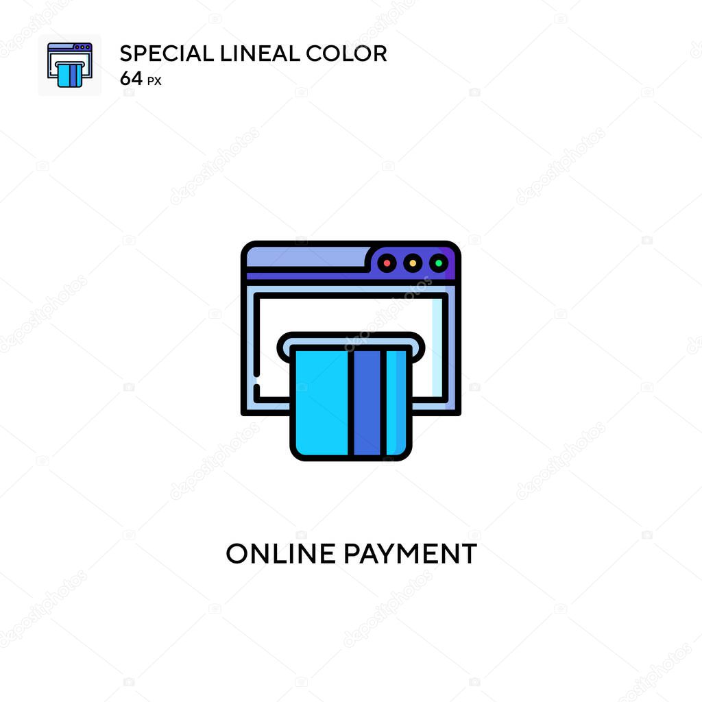 Online payment Special lineal color vector icon. Online payment icons for your business project