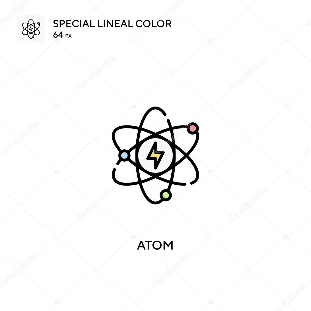 Atom Special lineal color vector icon. Atom icons for your business project
