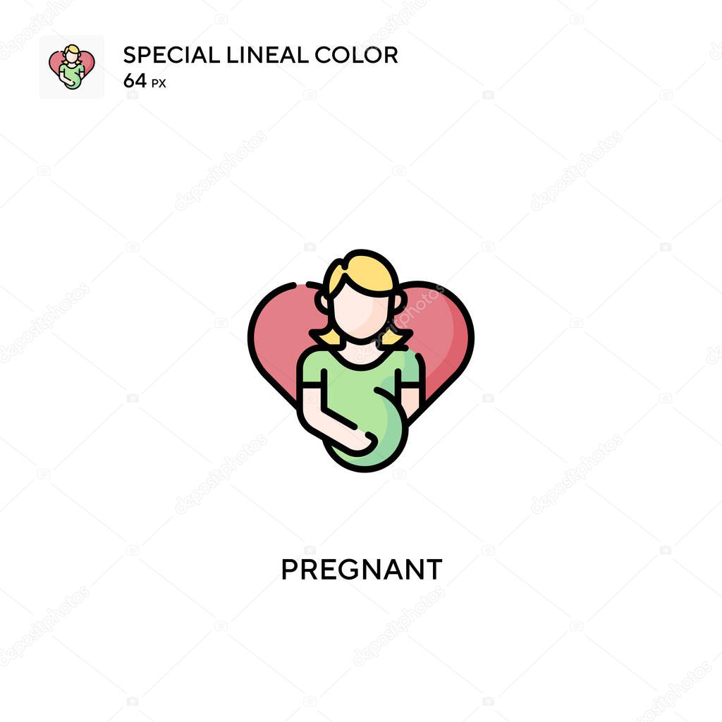 Pregnant Special lineal color vector icon. Pregnant icons for your business project