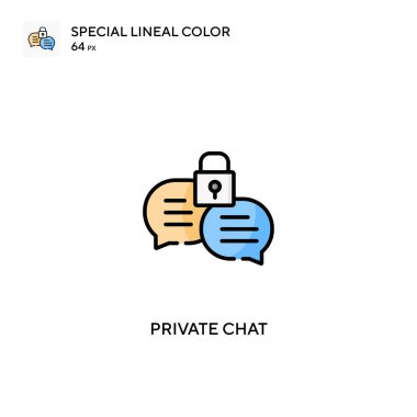 Özel sohbet özel doğrusal renk vektörü simgesi. İş projeniz için özel sohbet simgeleri