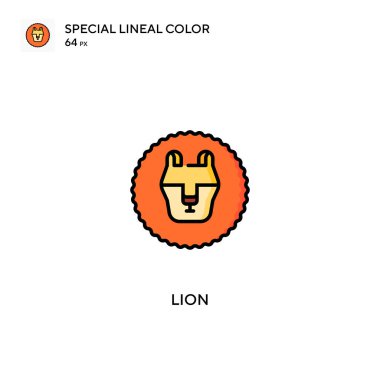 Aslan Özel Lineal renk vektör simgesi. İş projeniz için aslan simgeleri