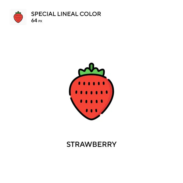 Erdbeere Spezielles Lineares Farbvektorsymbol Erdbeer Symbole Für Ihr Geschäftsprojekt — Stockvektor