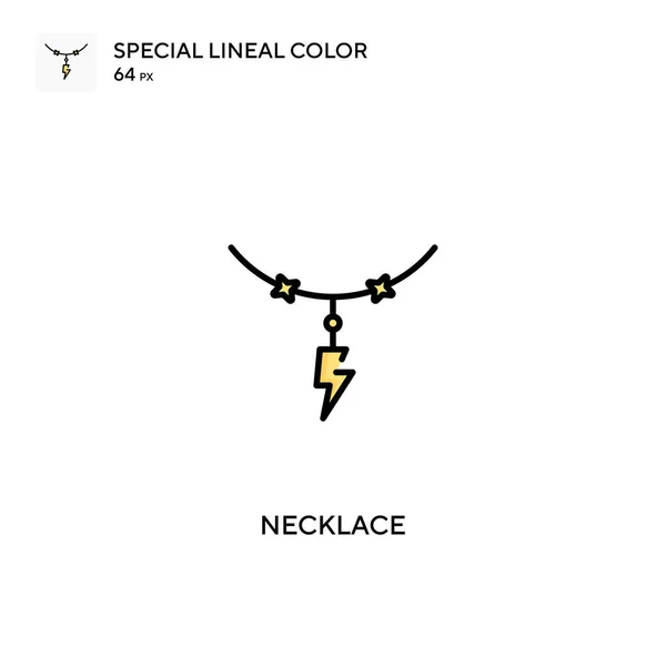 Necklace Special Lineal Color Vector Icon 비즈니스 프로젝트에 아이콘 — 스톡 벡터