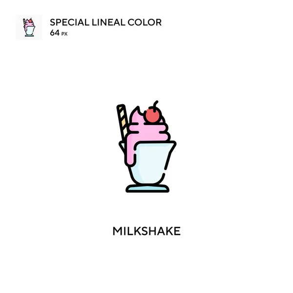 Milkshake Ícone Vetorial Cor Linear Especial Ícones Milkshake Para Seu —  Vetores de Stock