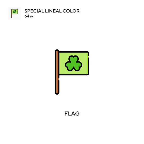 Bandeira Ícone Vetorial Cor Linear Especial Ícones Bandeira Para Seu — Vetor de Stock