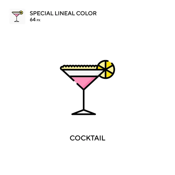 Cocktail Ícone Vetorial Cor Linear Especial Ícones Coquetel Para Seu — Vetor de Stock