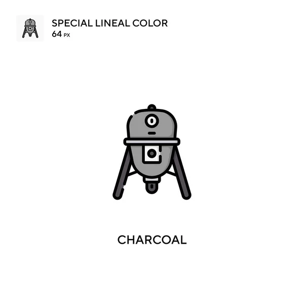 チャコール特殊線色ベクトルアイコン あなたのビジネスプロジェクトのためのチャコールアイコン — ストックベクタ