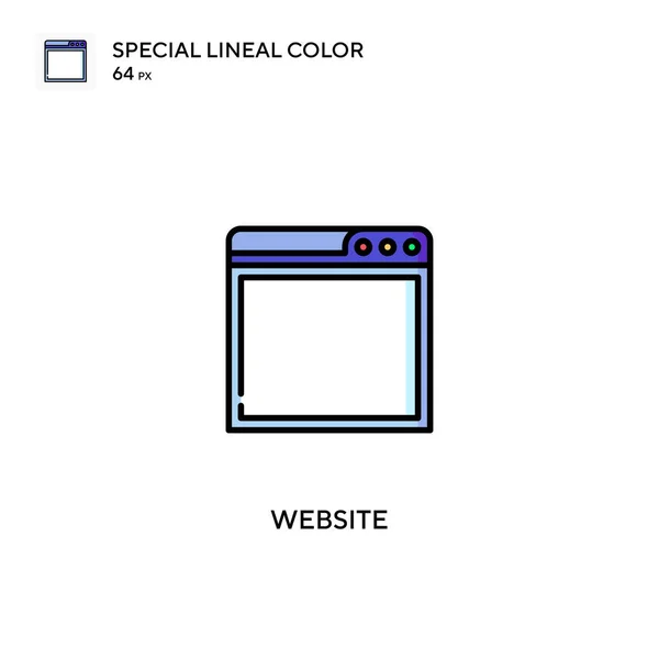 ウェブサイト特殊線型カラーベクトルアイコン ビジネスプロジェクトのウェブサイトアイコン — ストックベクタ