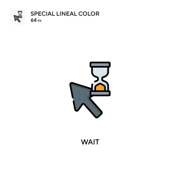 Attendez Spécial Lineal Icône Vectorielle Couleur Attendez Icônes Pour Votre — Image vectorielle