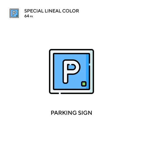 Знак Парковки Специальный Линейный Вектор Цвета Значок Знаки Парковочных Знаков — стоковый вектор