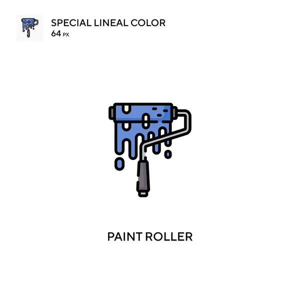 油漆滚筒特殊线形彩色矢量图标 为您的商业项目粉刷滚筒图标 — 图库矢量图片