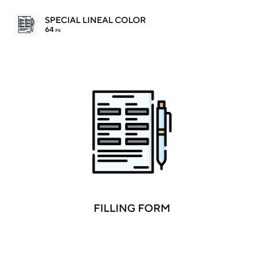Özel doğrusal renk vektör simgesi dolduruluyor. İş projeniz için form simgeleri dolduruluyor